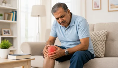 Dr. Shrirang Kulkarni orthopedic doctor examining patient for joint pain at Earth & Ether Clinic.